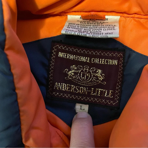 Vintage International Collection Anderson Little Zip Down Vest Men’s Sz L Blue - Picture 5 of 7